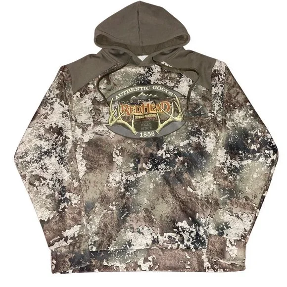 RedHead Shirts Vintage Y2k Red Head Deer Antler Camo Hoodie
